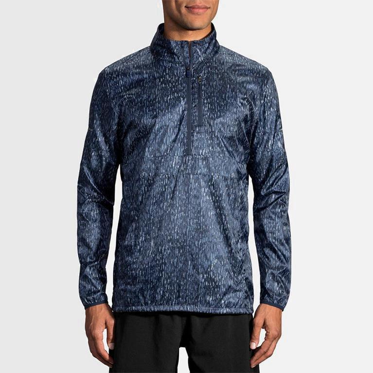 Brooks Lsd Pullover Mens Running Jackets Ireland Blue (XQJF-24397)